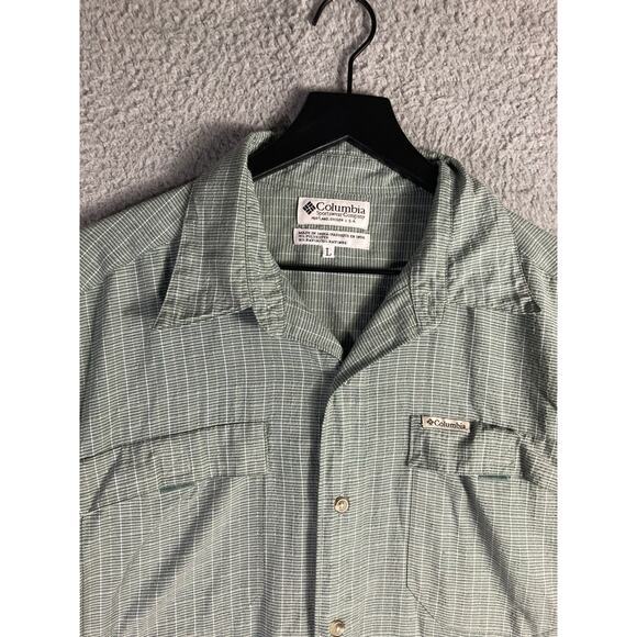 Columbia VTG Men's L Green Plaid Short Sleeve Button-Up Shirt Casual - Picture 4 of 6
